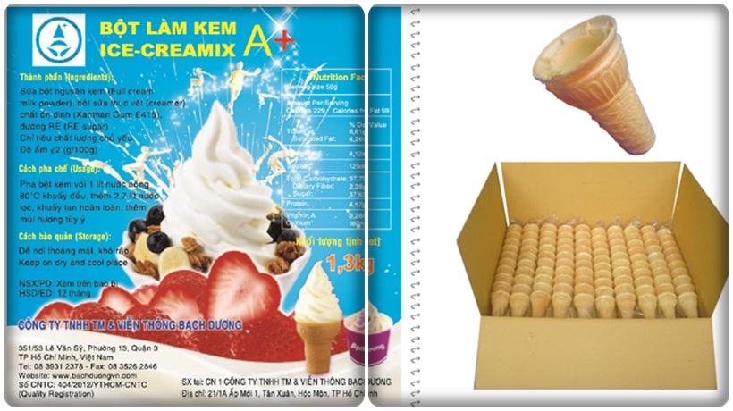 bột làm kem phổ biến trên thị trường